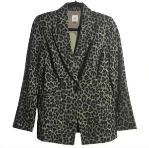 CABI Jungle Leopard Print‎ Single Breasted Soft Touch Blazer Size 4